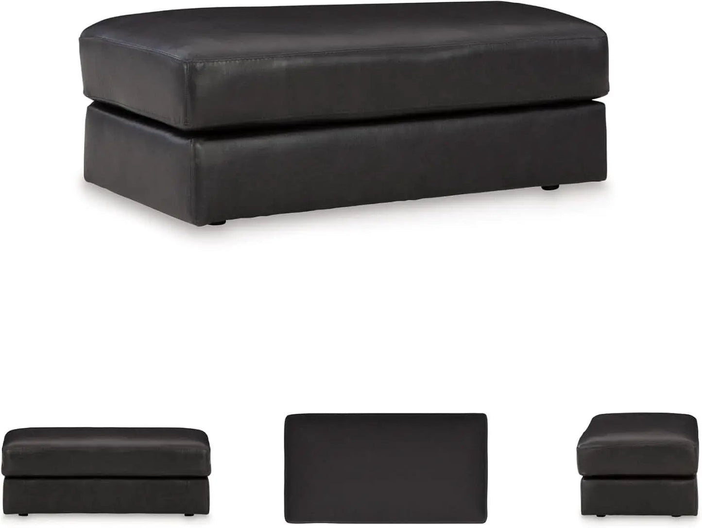 Contemporary Black Cushioned Rectangular Ottoman Finish from PriceLows™