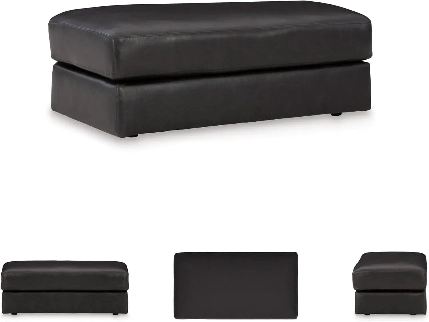 Contemporary Black Cushioned Rectangular Ottoman Finish from PriceLows™