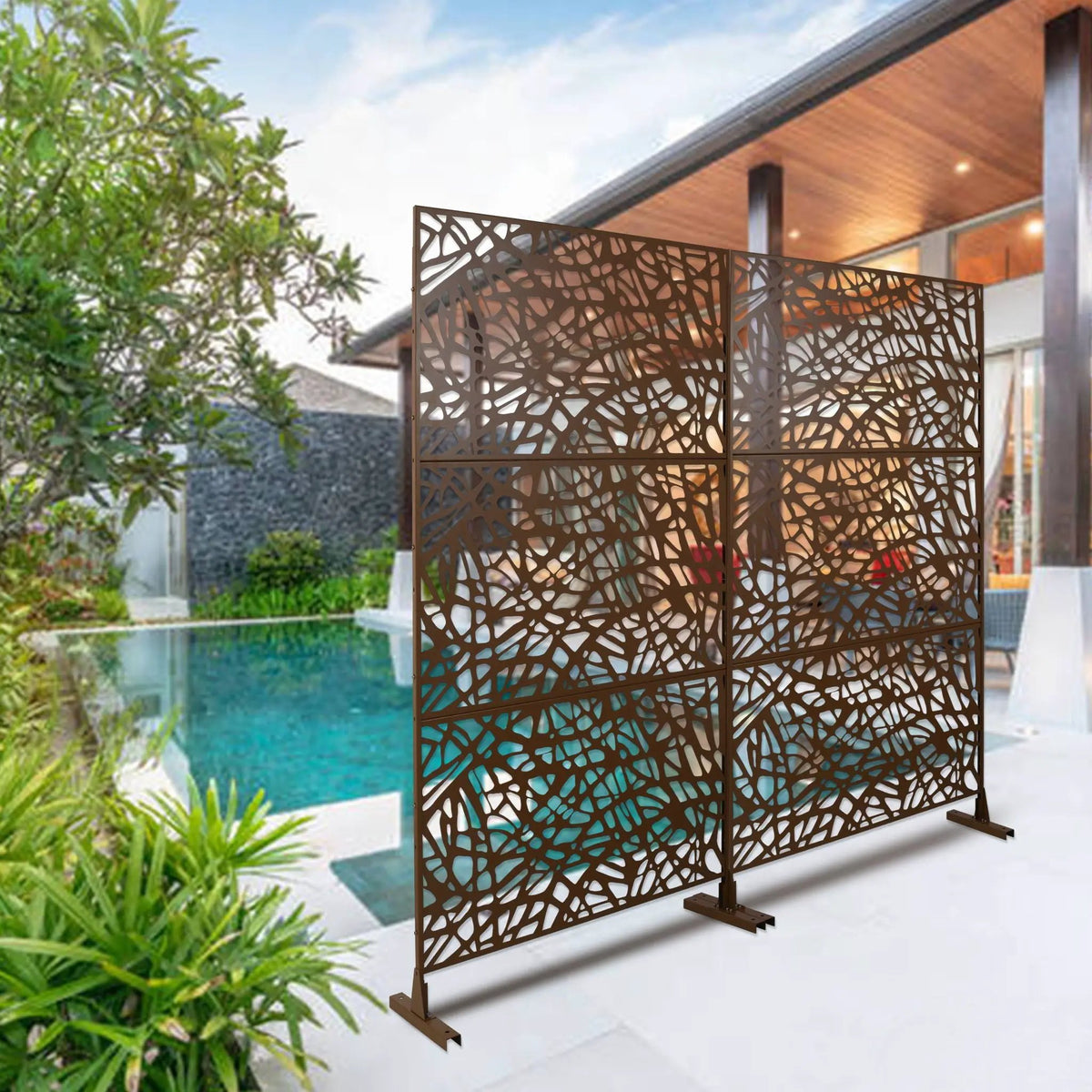 Freestanding Privacy Screen | Decorative Panels | Indoor Outdoor Use