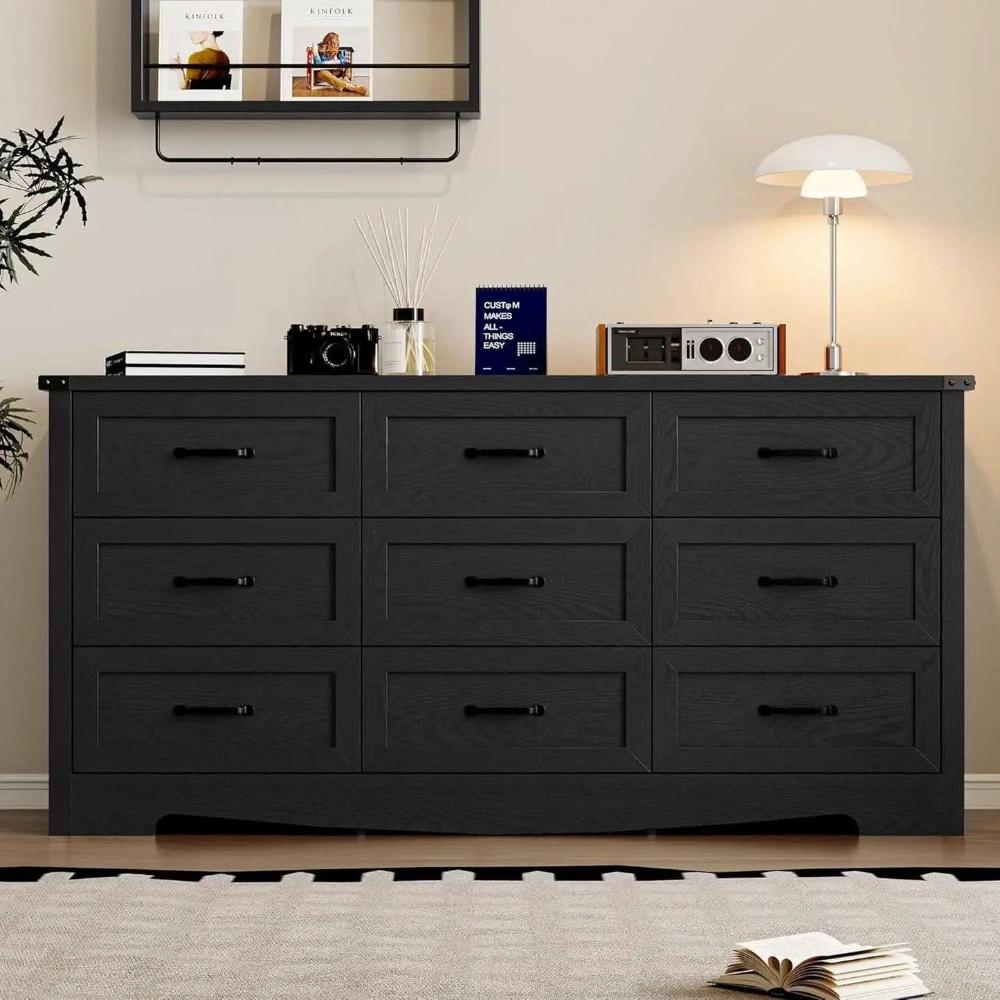 9 Drawer Dresser For Bedroom Modern Wooden Anti Tip from PriceLows™