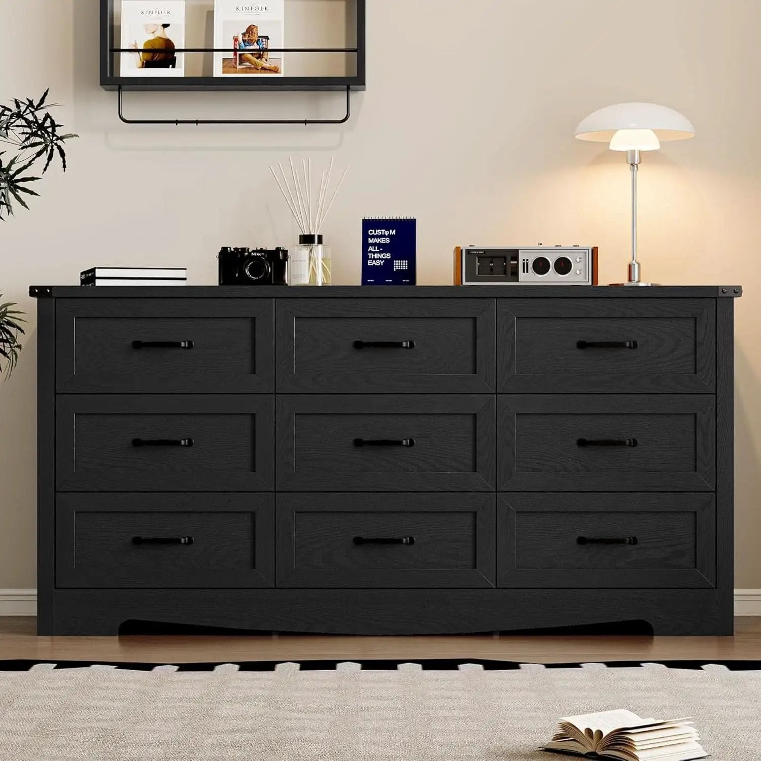 9 Drawer Dresser For Bedroom Modern Wooden Anti Tip from PriceLows™