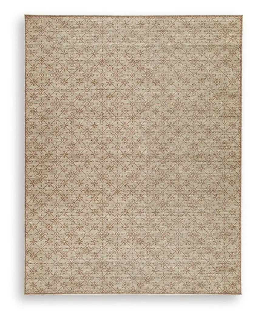 Lyamford Area Rug | 94 x 120 Inch | Timeless Diamond Design | Beige Gray And Brown