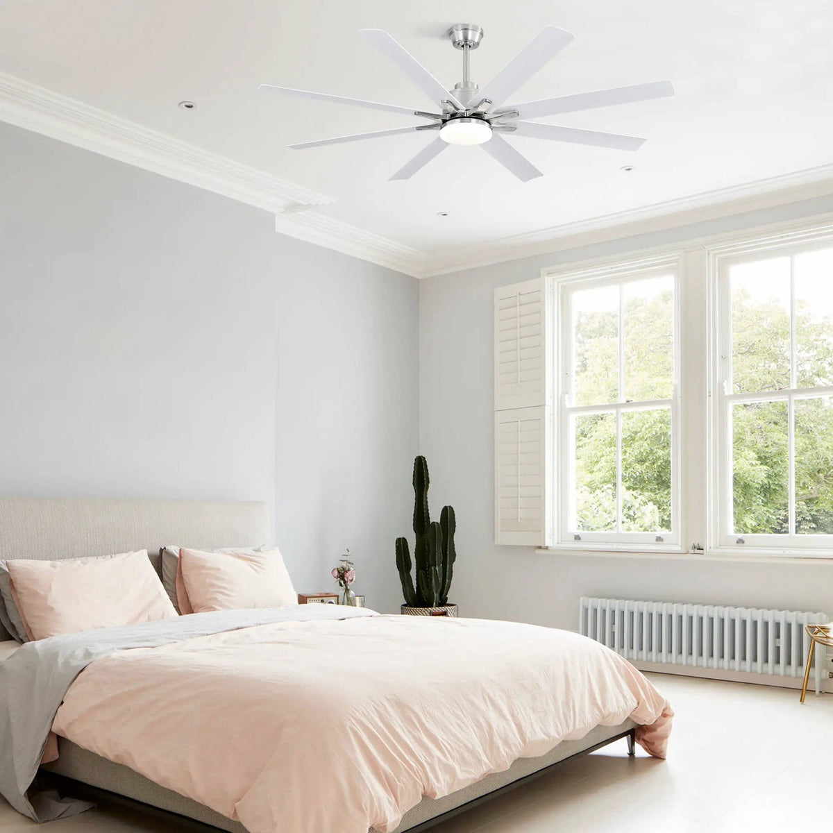 Ceiling Fan | 66 Inch | 8 Blade | Dimmable LED Light