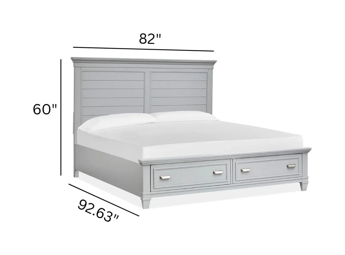 Charleston Panel Storage Bed | Transitional Style | Clean Shapes Crisp Lines | 88.63 Inch Length