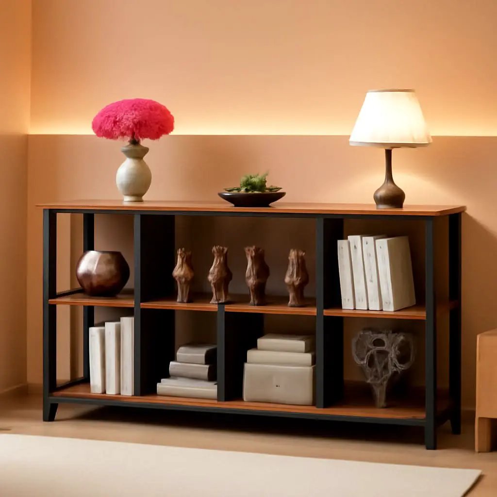 Rustic Brown 63 Inch Bookshelf Cube Storage Five In One from PriceLows™