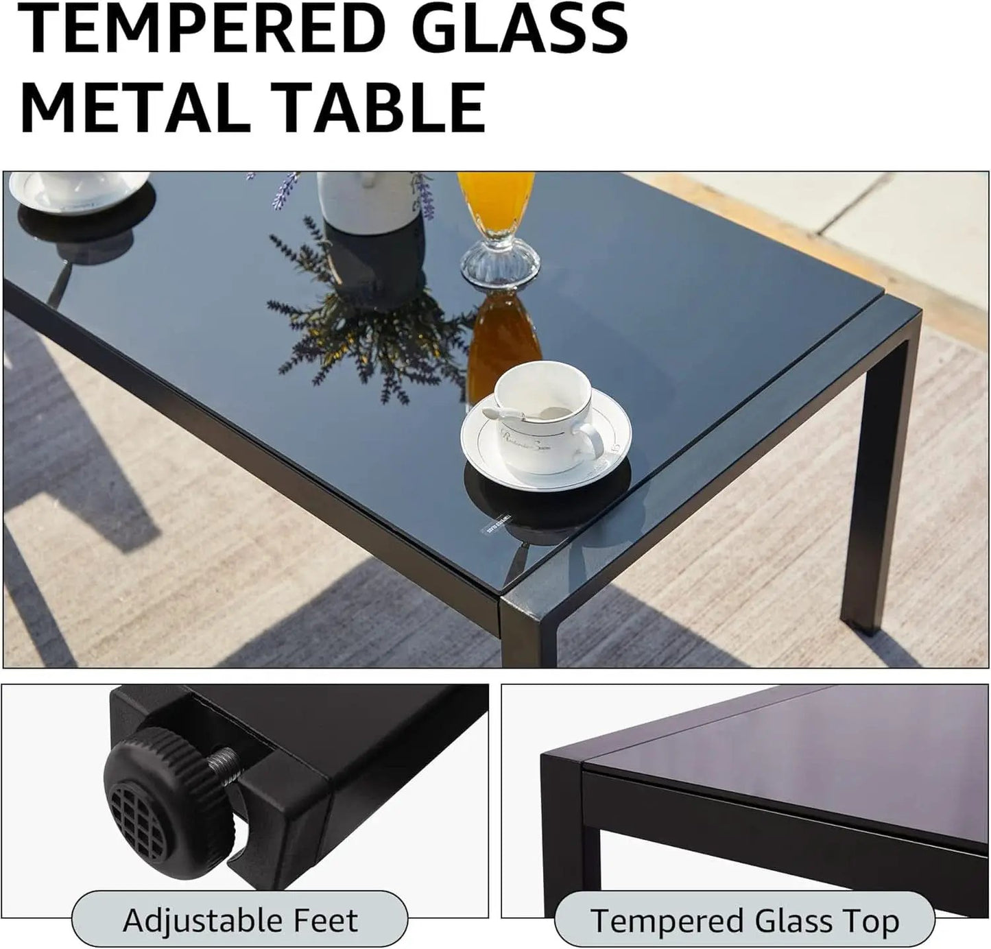 Metal Outdoor Patio Furniture Set 4 Piece With Cushions from PriceLows™