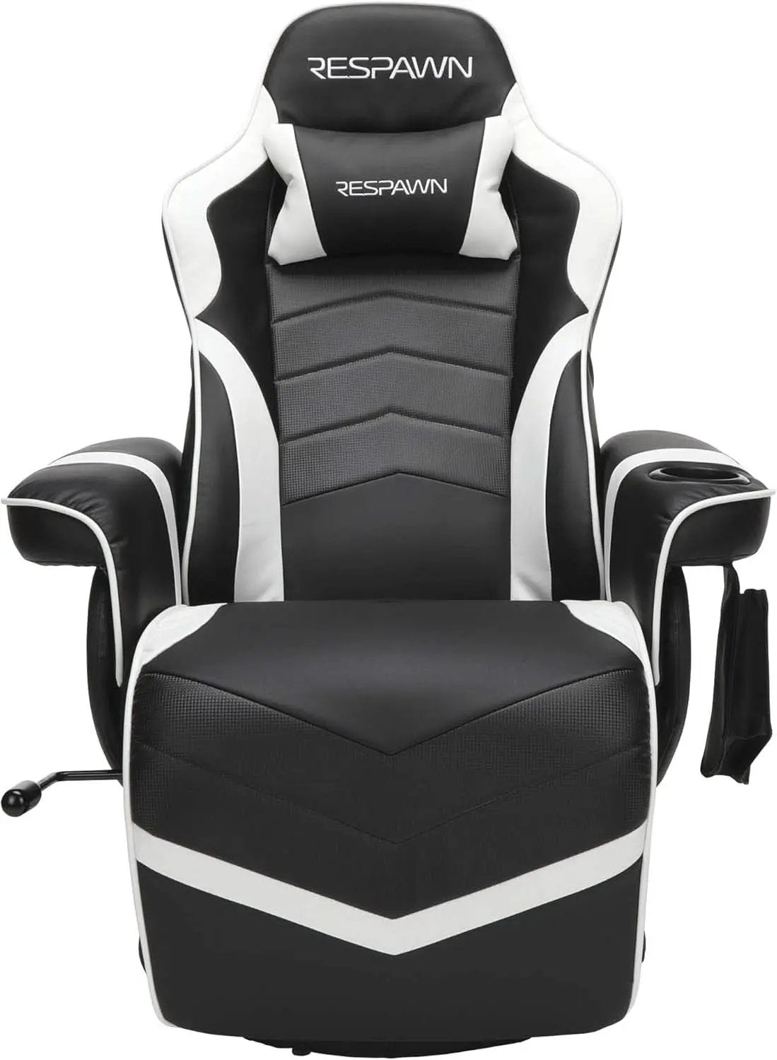 White Gaming Recliner Cupholder And Adjustable Footrest from PriceLows™