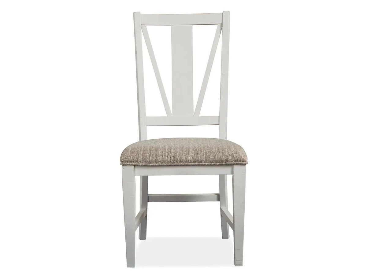 Heron Cove Dining Side Chair With Upholstered Seat (Set of 2) | 23.25 x 19.75 x 40 in | Veneer & Wood | Chalk White