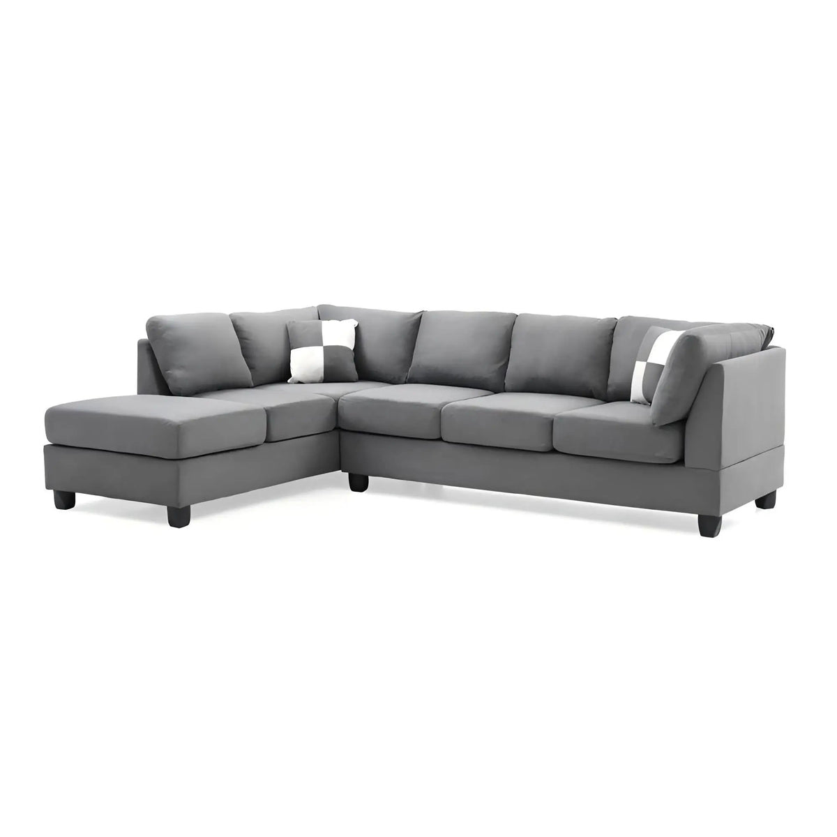 Malone Comfort Sectional | Pocketed Coil And Foam Seating | Removable Backs | 111 Inch Length