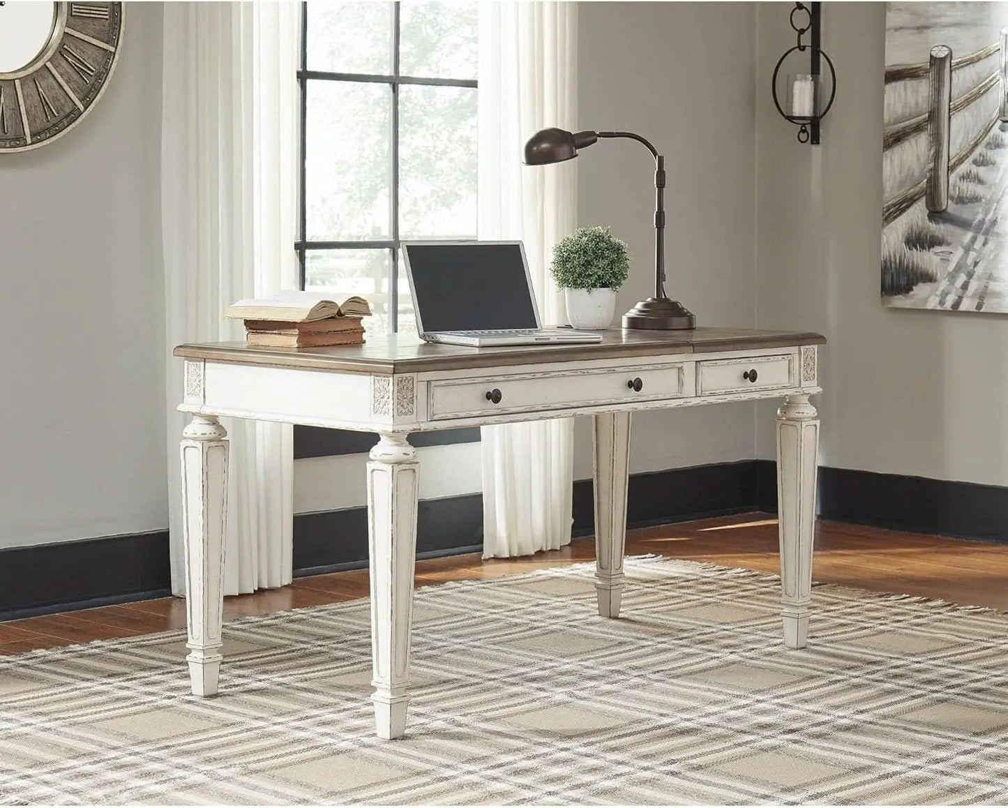 Realyn French Country 60 Inch Lift Top Desk USB Charging from PriceLows™