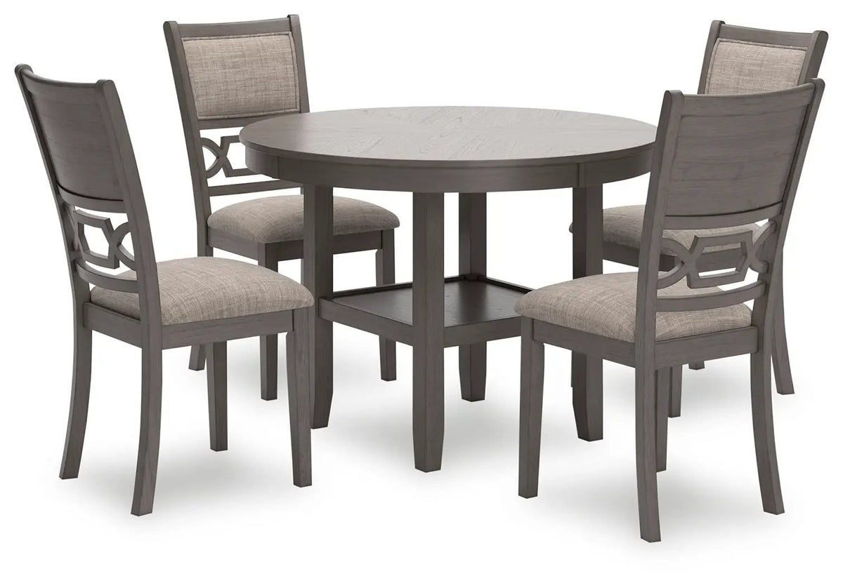 Wrenning Dining Room Table Set | 5-Piece | Gray Finish | 42 Inch Square Table