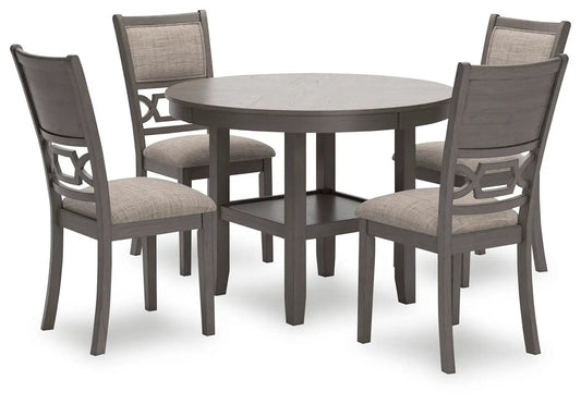 Wrenning Dining Room Table Set | 5-Piece | Gray Finish | 42 Inch Square Table