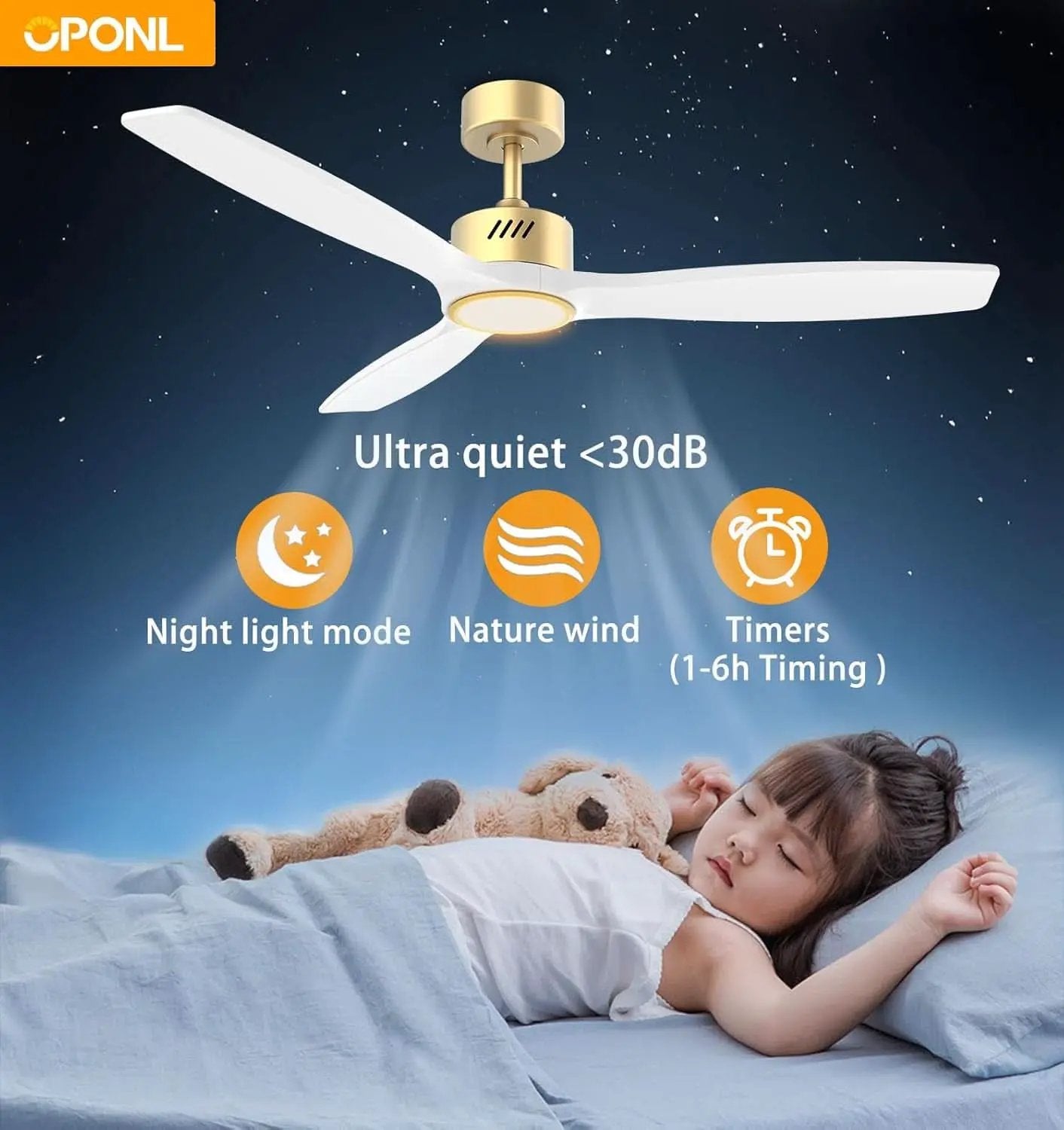52 Inch Wooden Ceiling Fan With Integrated Light And Remote Control from PriceLows™