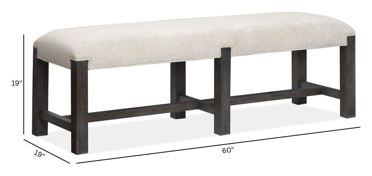 Plum Creek Bench | 2 Pieces | Oak Veneer & Fabric | Home