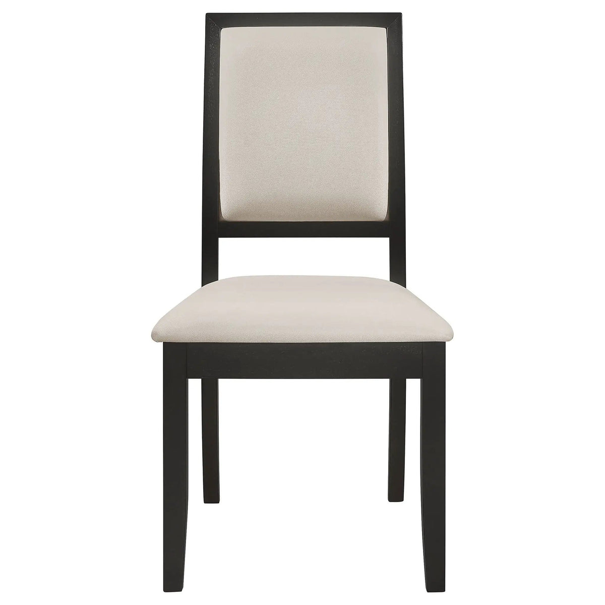 Louise Upholstered Wood Dining Side Chair Black (Set of 2) | 20 x 22.25 x 39 in | Chenille & Veneer | Dining Room