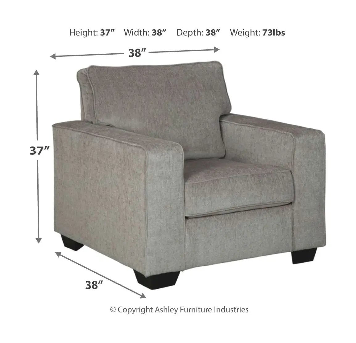 Altari Living Room Set | Stationary Chair And Ottoman | Richly Neutral Alloy | Striking Style