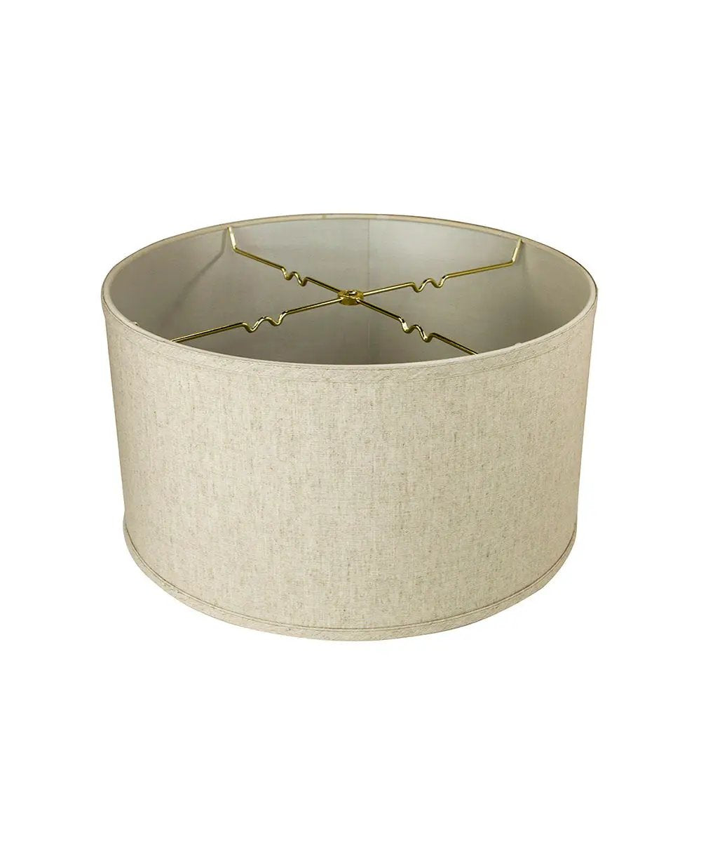 Drum Lampshade | Shallow Textured Design | Oatmeal Linen | 18 X 10 Inches
