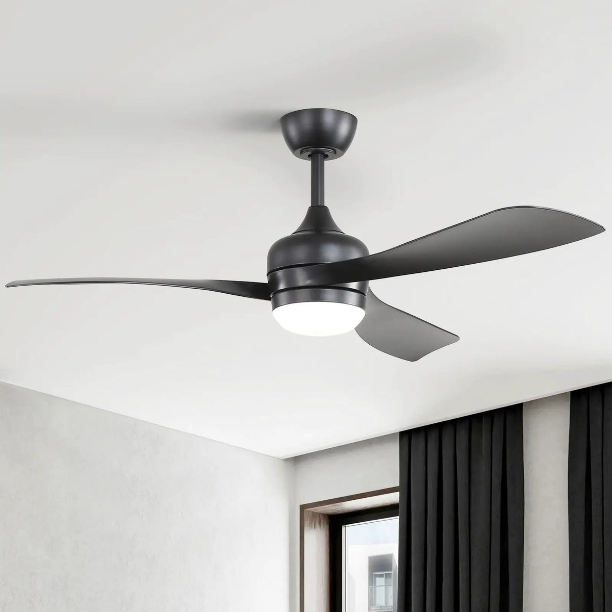 3-Blade Ceiling Fan | 52 Inch Span | Reversible DC Motor | Remote And 3 Downrods