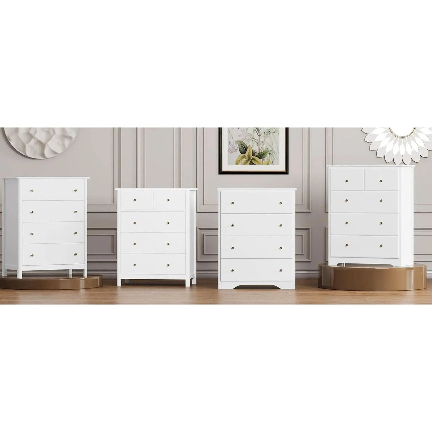 White Five Drawer Dresser For Bedroom Organization from PriceLows™