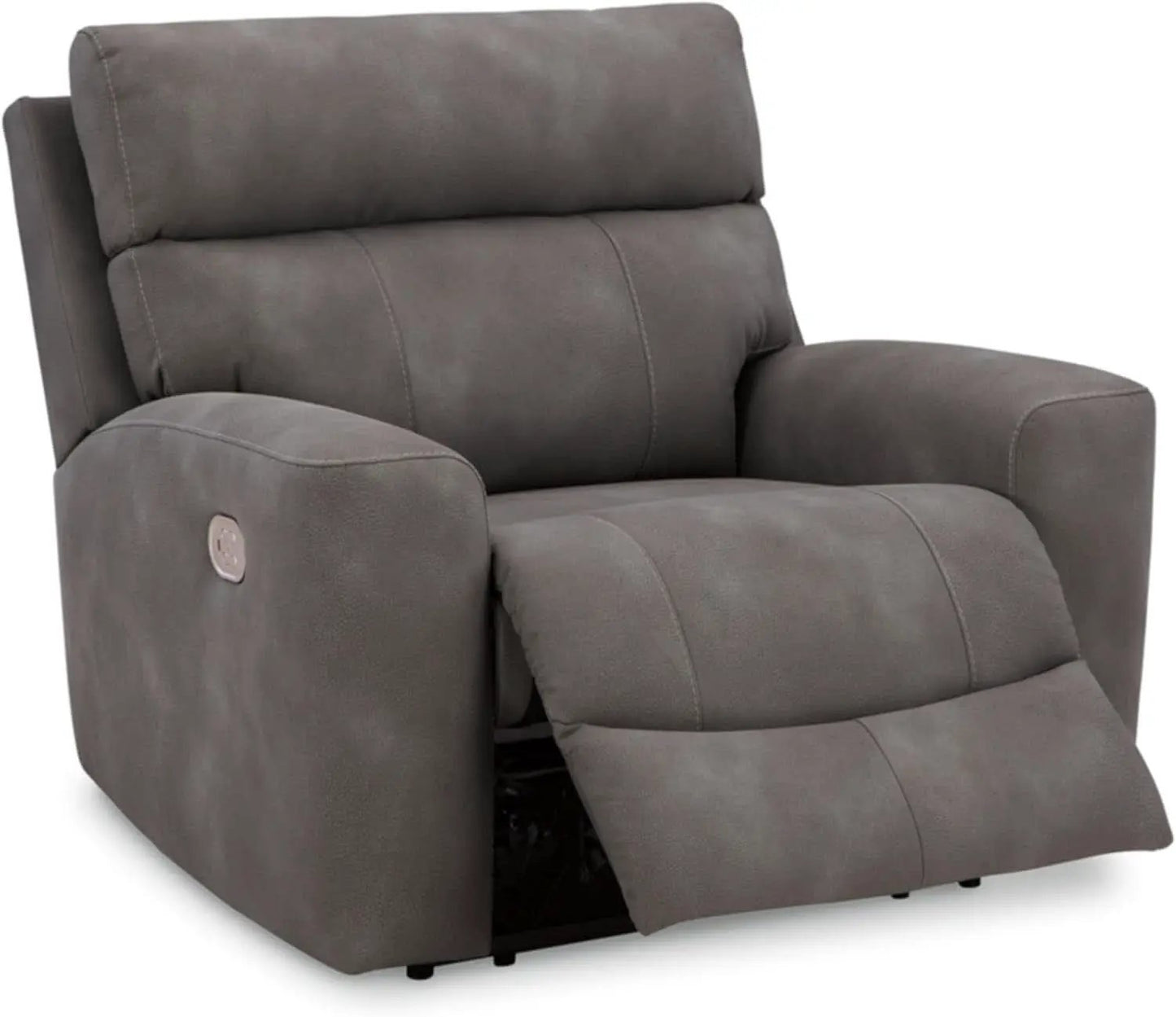 Dark Brown Faux Leather Wall Hugger Power Recliner Headrest from PriceLows™