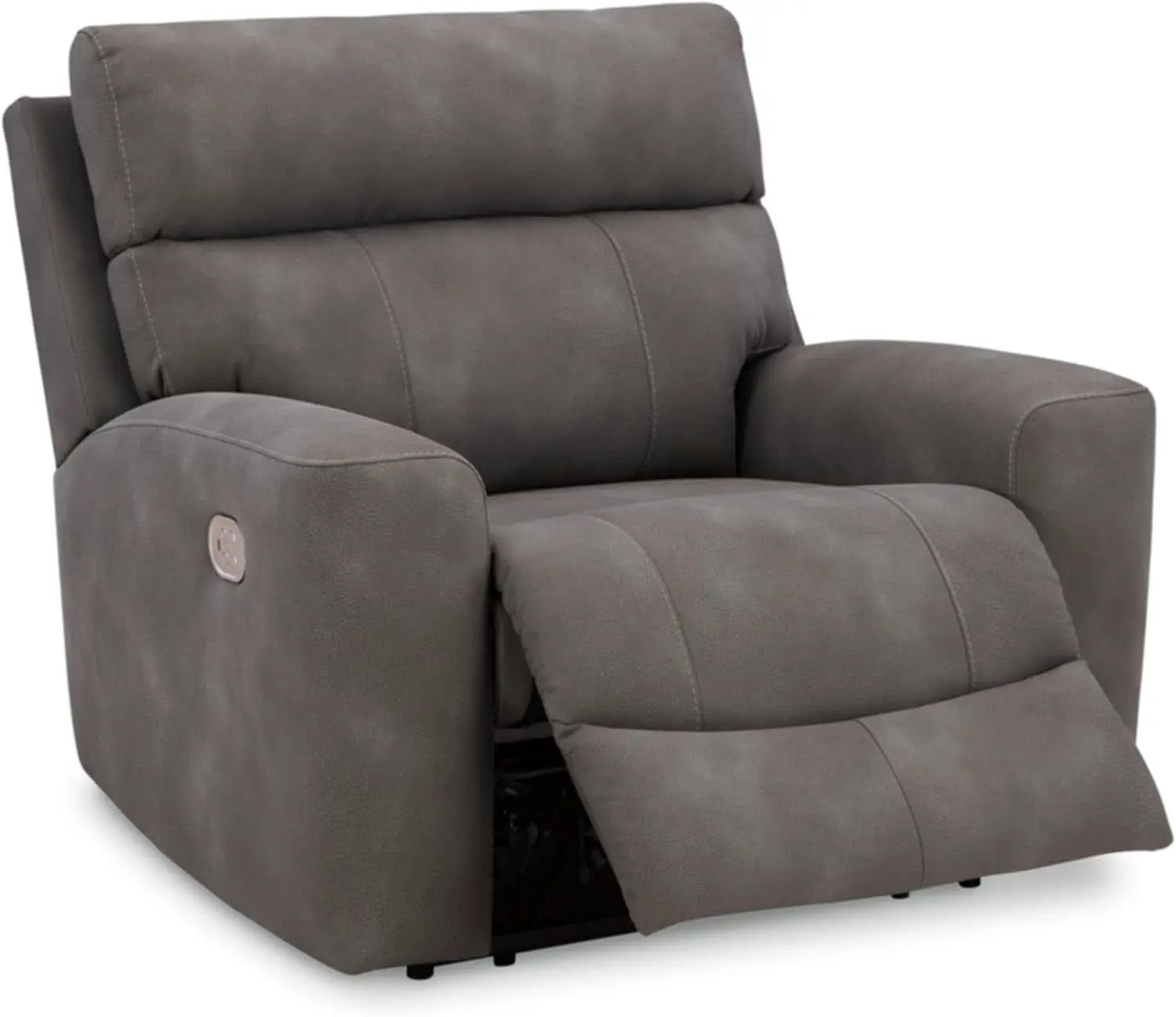 Dark Brown Faux Leather Wall Hugger Power Recliner Headrest from PriceLows™