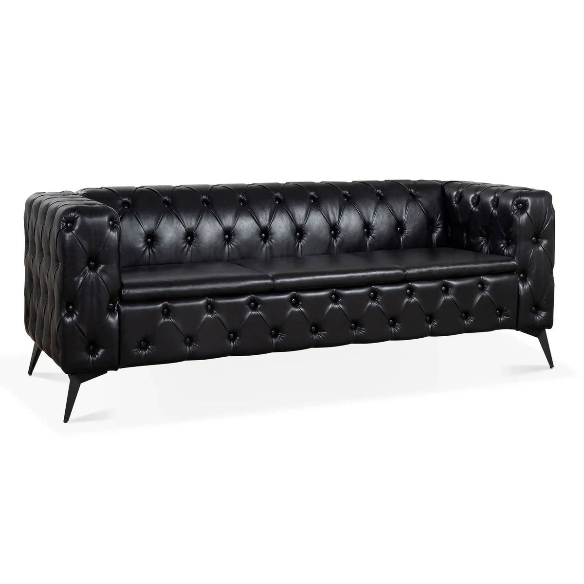 Square Arm Removable Cushion 3 Seater Sofa | 2 Pieces | Iron | Living Room