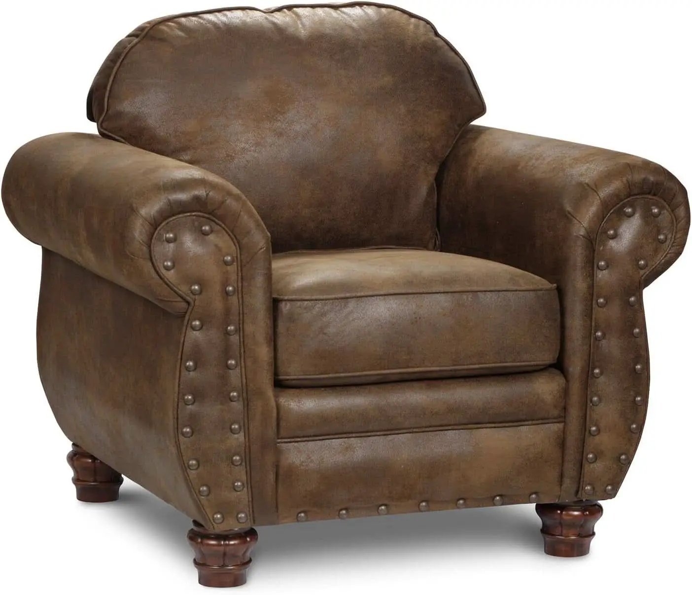 Sedona 4 Piece Leather Look Microfiber Sofa Set With Loveseat Chair Ottoman from PriceLows™