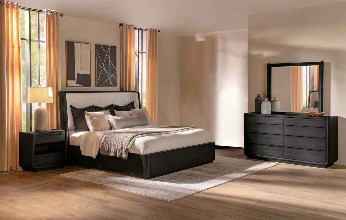 Leandro 4-piece Eastern King Bedroom Set Burnished | 4-Piece Set | Bedroom Furniture | Black