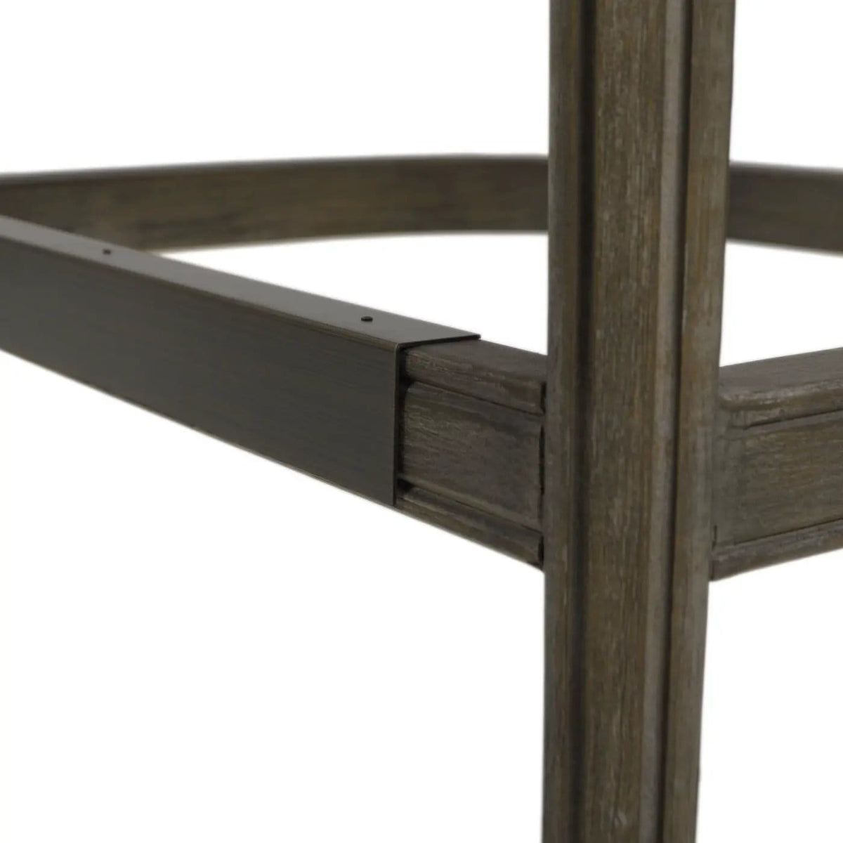 Paris Farmhouse Counter Height Bar Stool With Backrest Counter Height (24"-27") | 21 x 21.5 x 36.5 in | Wood & Brass | Dining Room