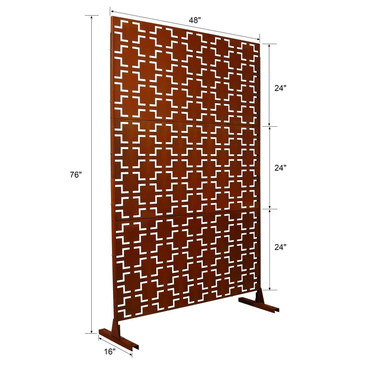 Metal Privacy Screen | Freestanding Divider | Rust Resistant