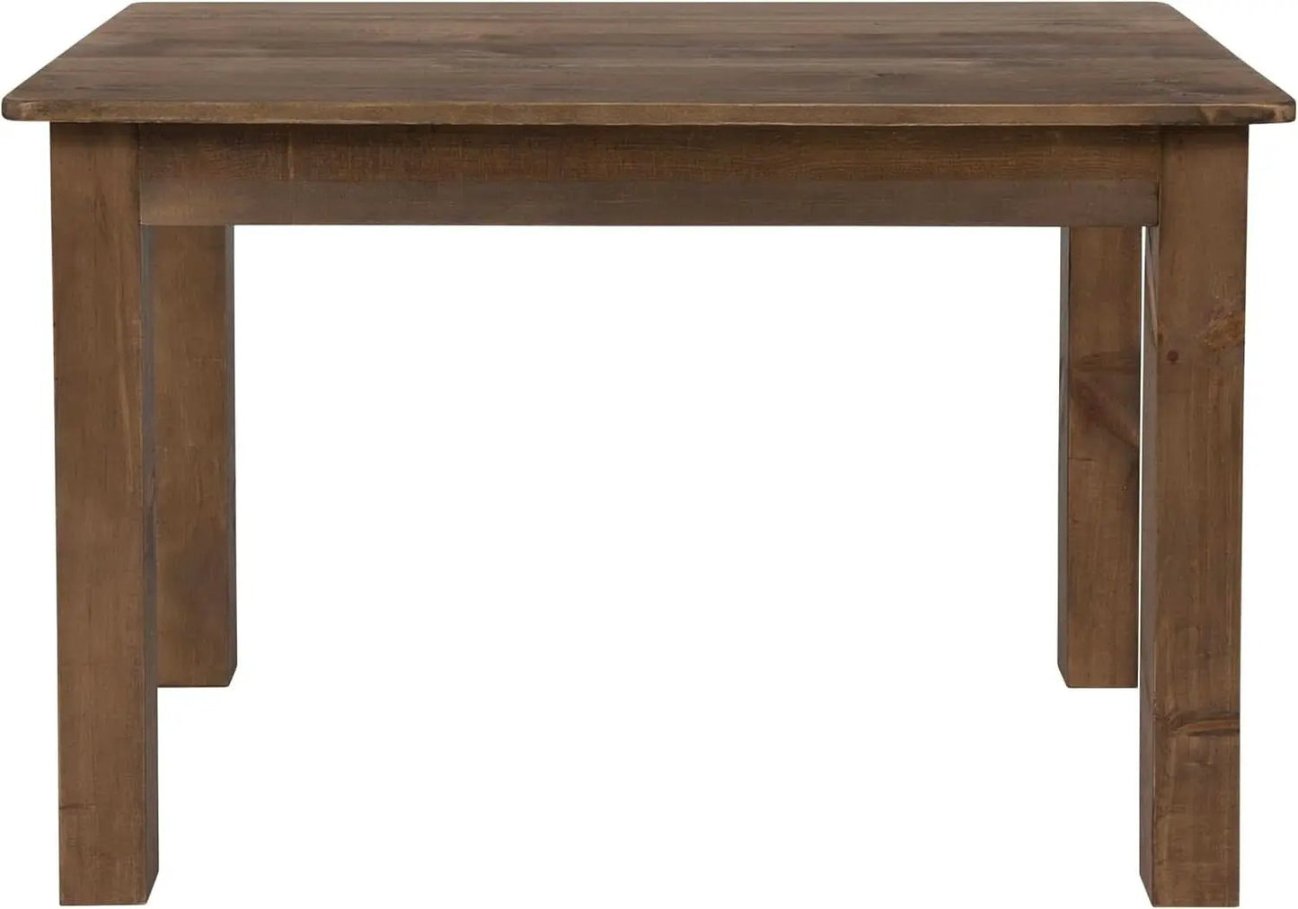Rustic Brown Solid Wood Dining Table 46x30 Seats 4 from PriceLows™
