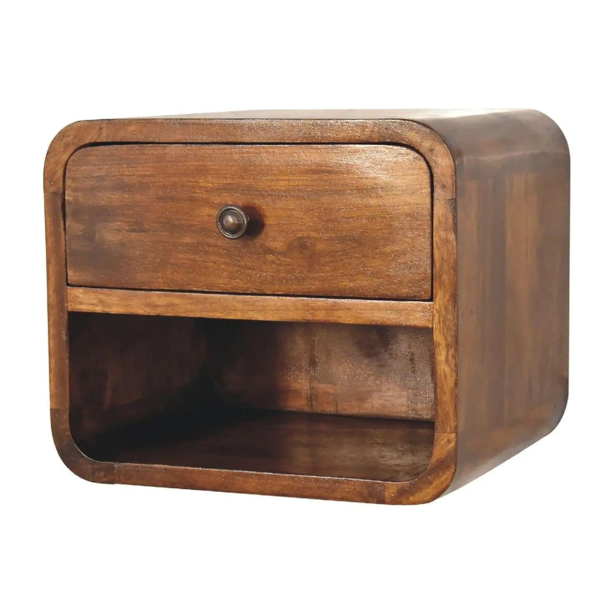 Curve Upper Slot Floating Nightstand | 6 Pieces | Bedroom Furniture | Bedroom