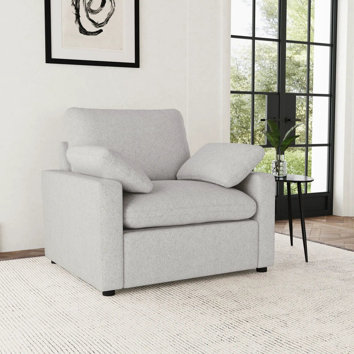 Collins Upholstered Power Recliner Chair | 42 x 40 x 38 in | Engineered Wood & Fabric | Grey