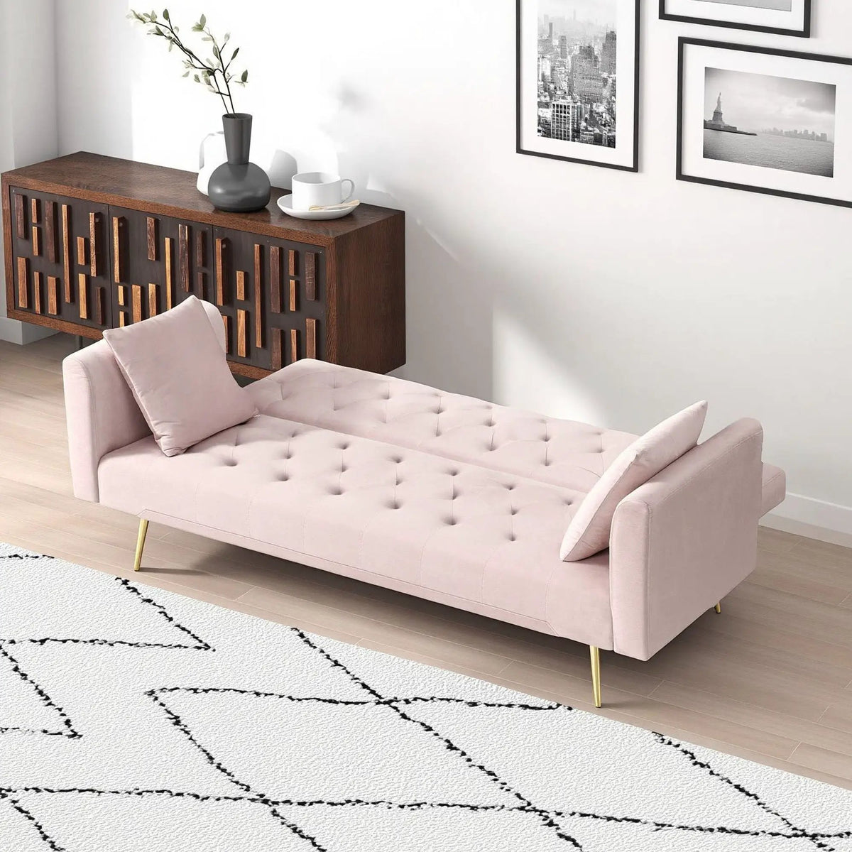 Convertible Folding Sofa Bed | Double Size | Small Space Design | Living Room Futon