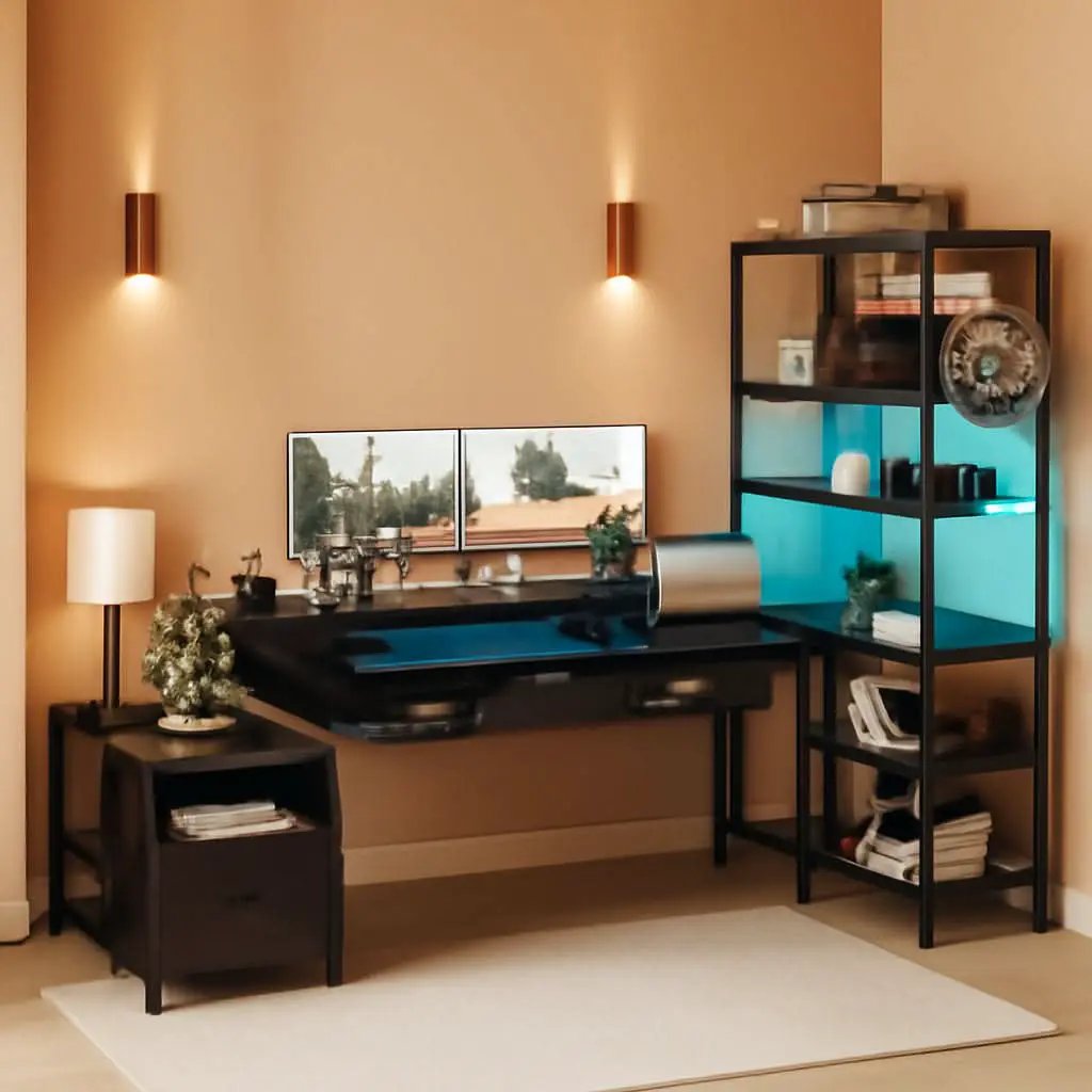 79 Inch L Shaped Desk With File Drawers Reversible Black from PriceLows™