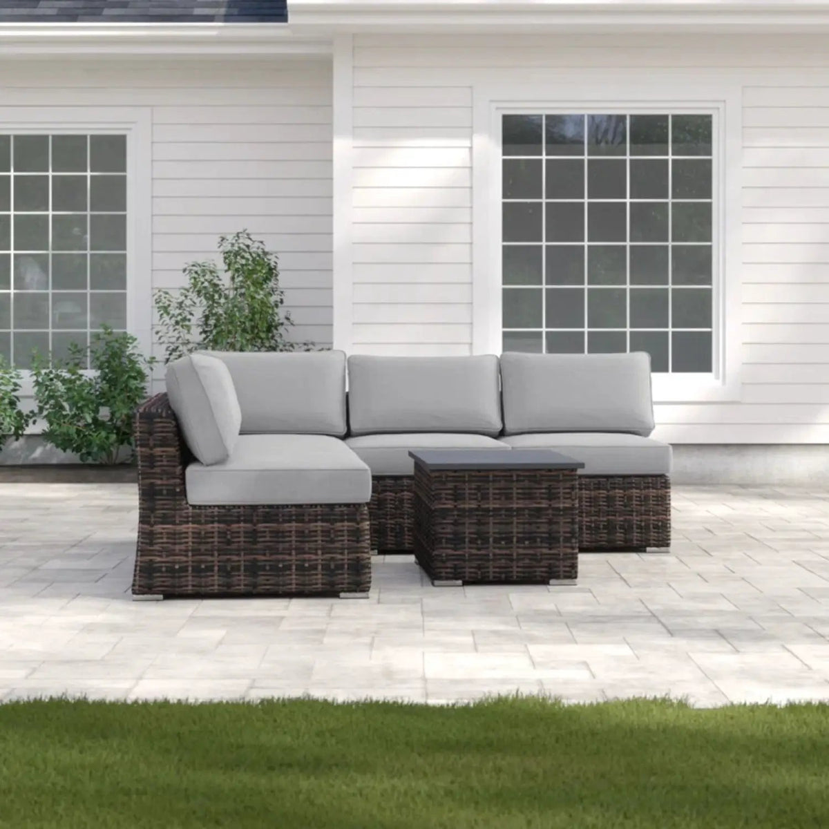 Wicker Sectional Sofa Set | Rustproof Aluminum Frame | Oversized Comfort | Weather-Resistant Wicker