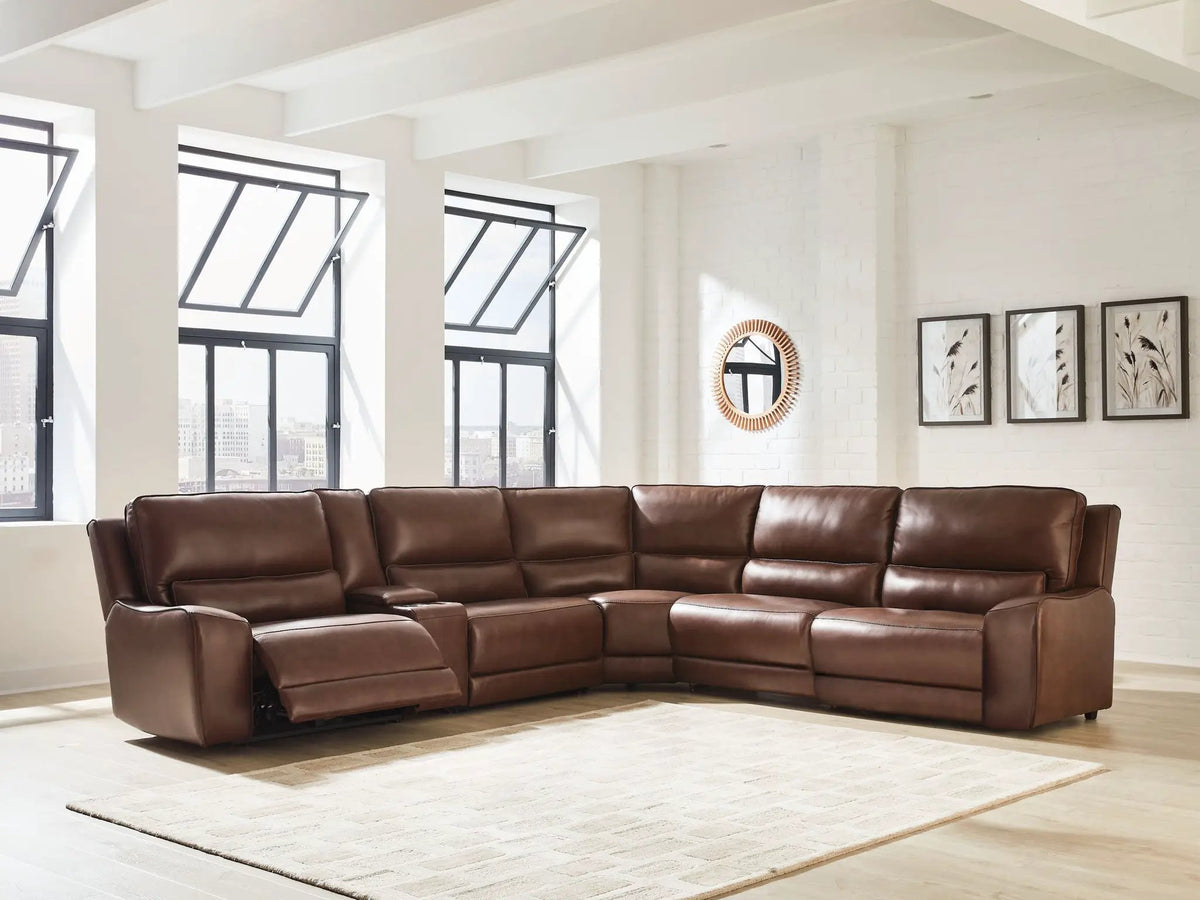 DeepWakes Power Reclining Sectional | Chaise Included | Ultra-Stylish Design | 130 Inch Length