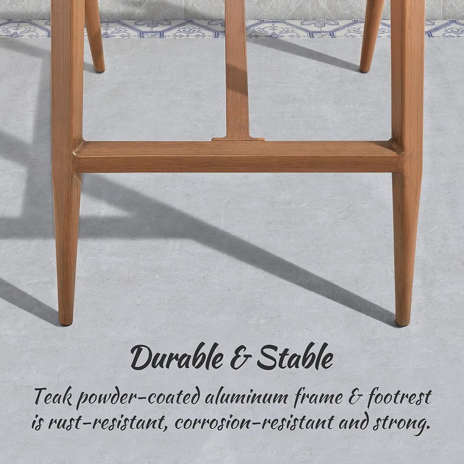 Counter Height Bar Stools With Backrest Set of 4 Rattan from PriceLows™