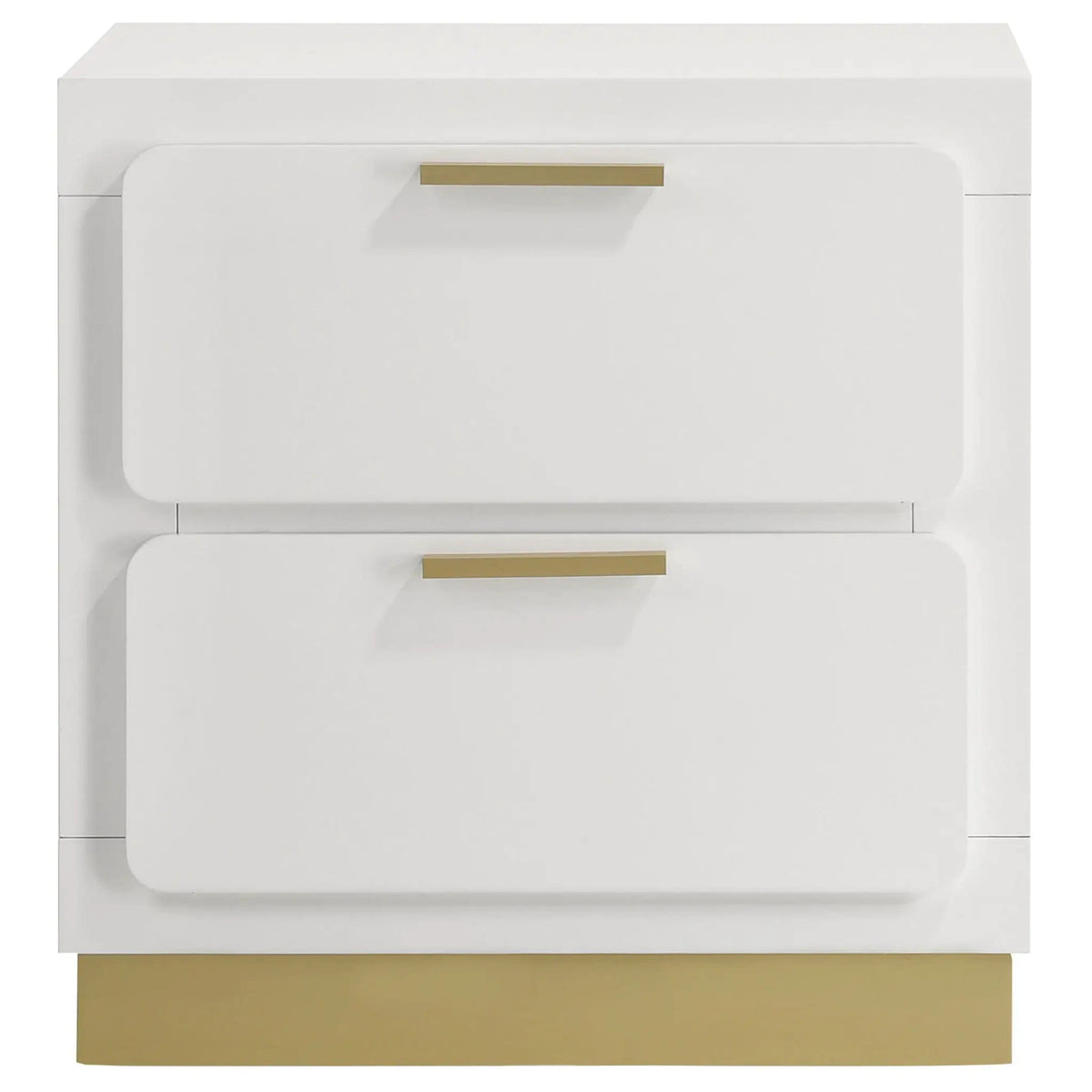 Caraway 2-drawer Nightstand | 22.75 x 14.75 x 23.5 in | Rubberwood & Engineered Wood | White