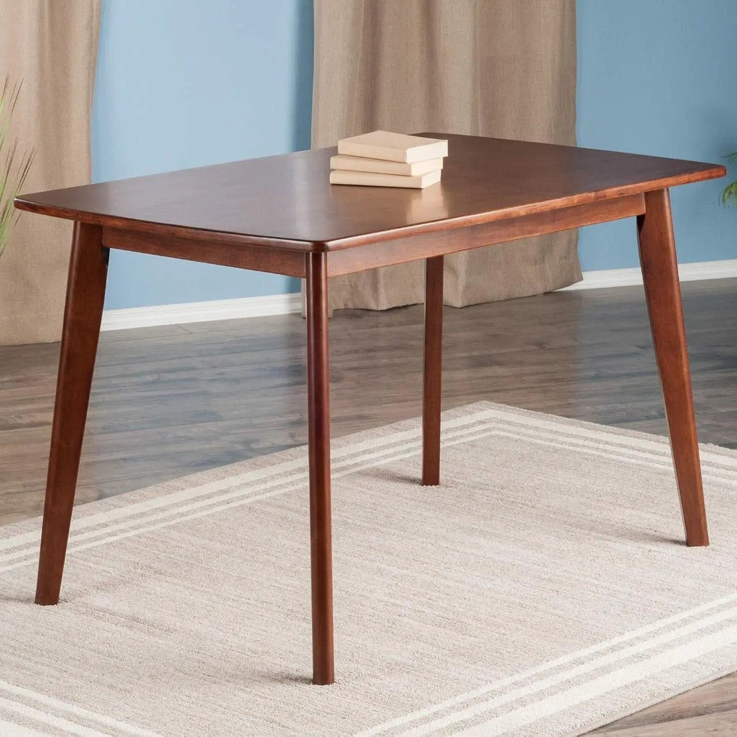 Shaye Walnut Dining Table Solid Wood 47.2 Inch Length from PriceLows™
