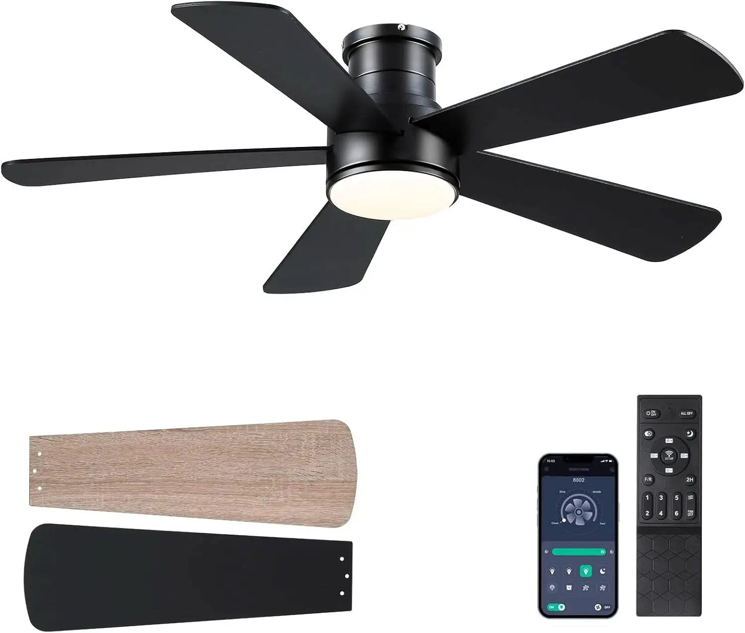 46 Inch DC Motor Ceiling Fan With Remote App Control from PriceLows™