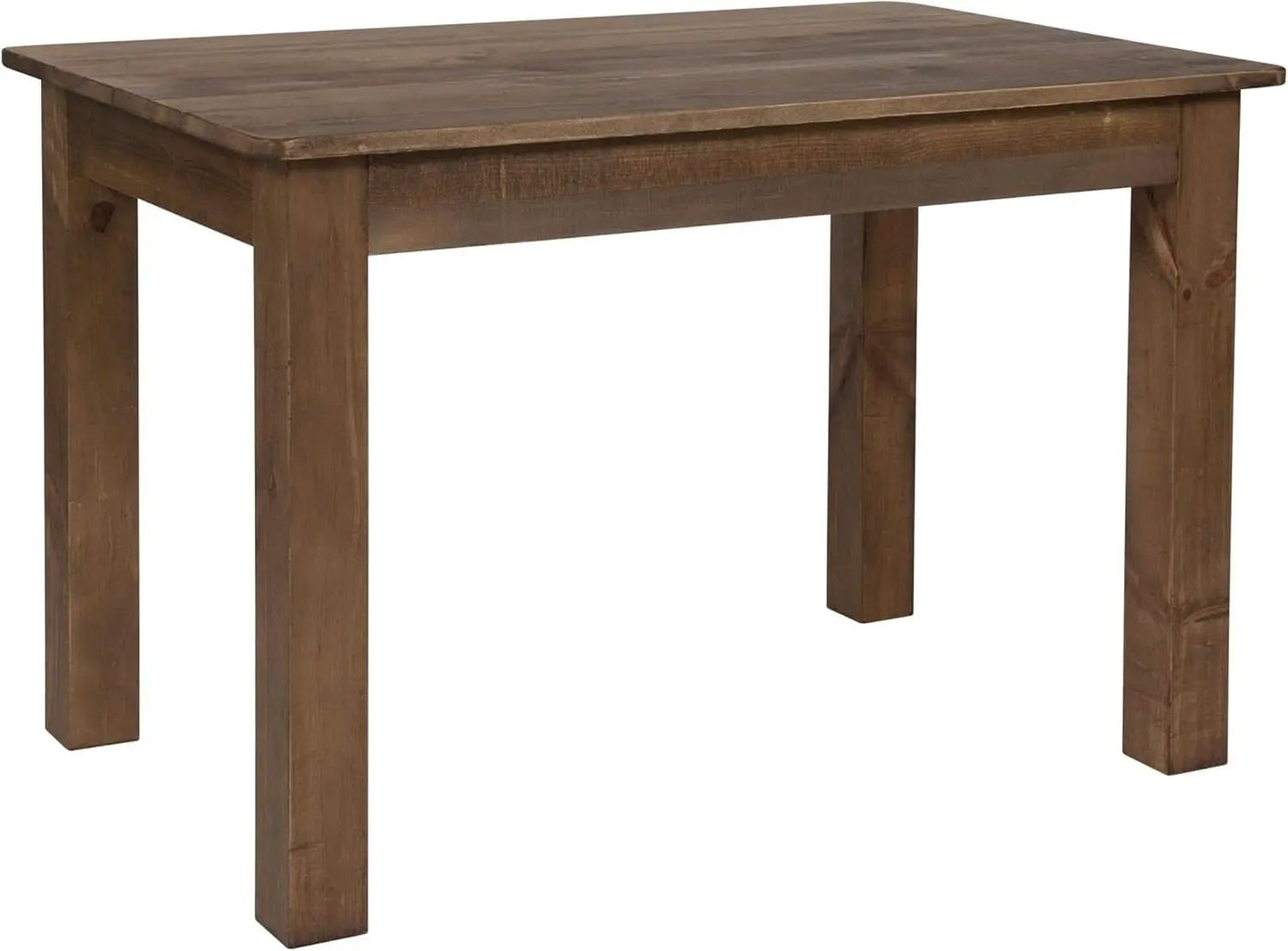 Rustic Brown Solid Wood Dining Table 46x30 Seats 4 from PriceLows™