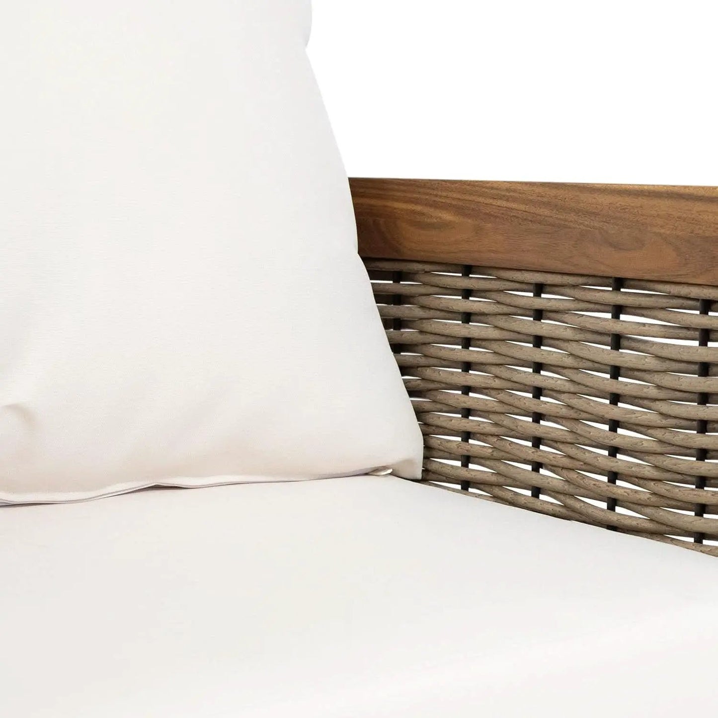 Burchett Outdoor 4 Piece Chat Set Acacia Wood And Wicker Teak Brown Beige from PriceLows™