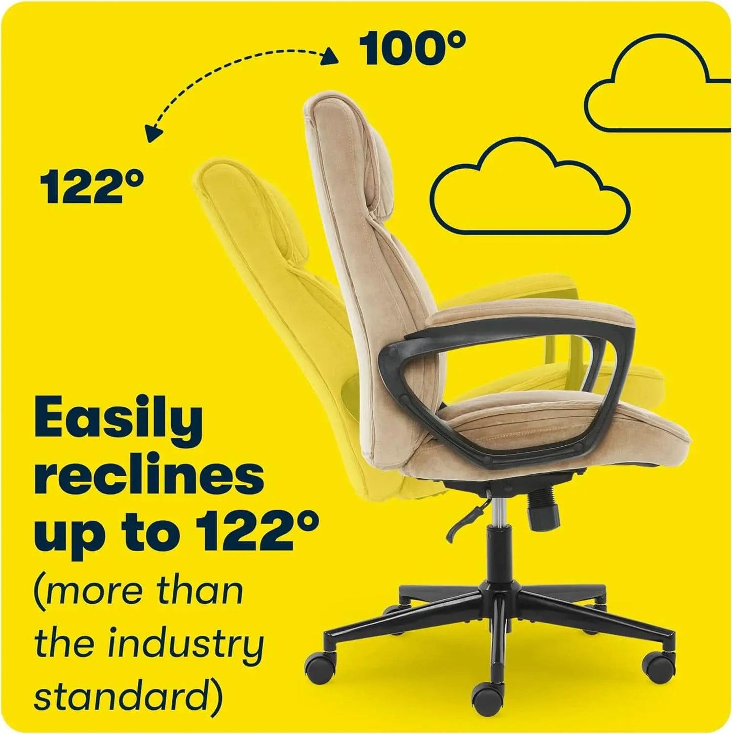 Hannah Executive Ergonomic Office Chair With Lumbar Support Beige Microfiber from PriceLows™