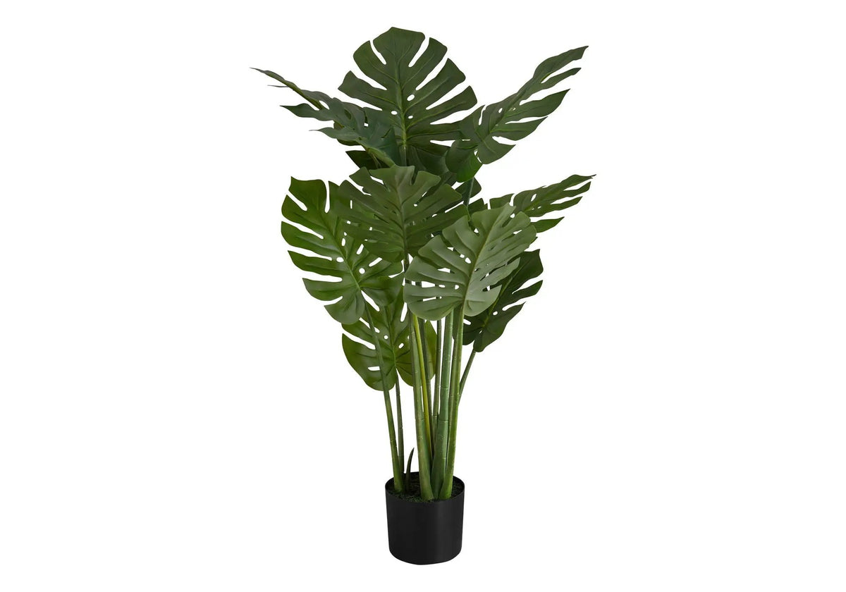45 Inch Artificial Monstera Tree | 10 Real Touch Leaves | Indoor Faux Floor Plant | Potted