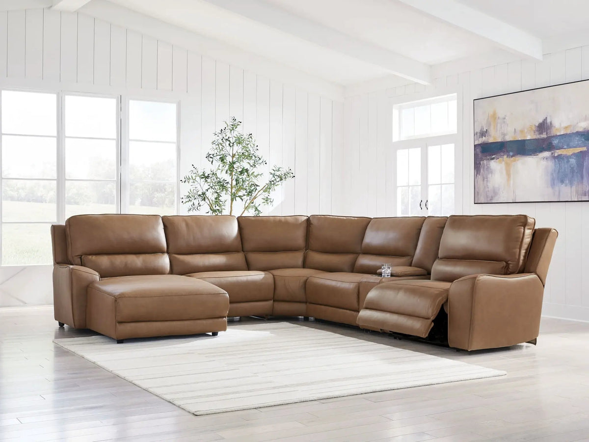 DeepWakes Power Reclining Sectional | Chaise Included | Ultra-Stylish Design | 130 Inch Length