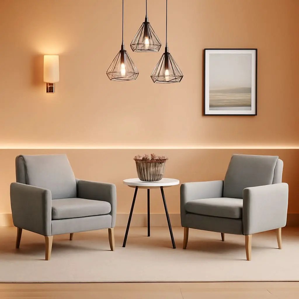 Mid Century Modern Armchair With Padded Seat Cushion from PriceLows™