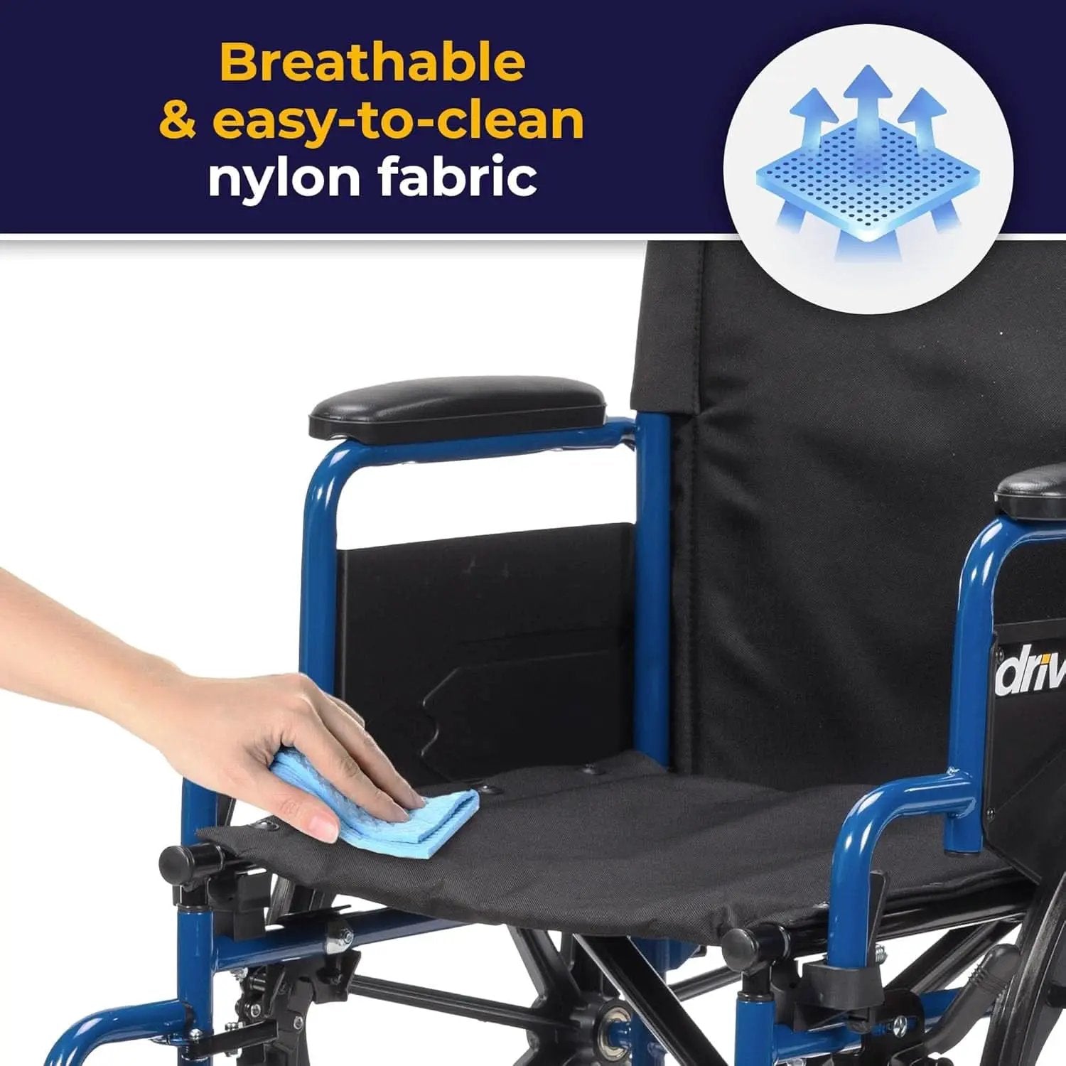 Blue Streak Folding Wheelchair With Flip Back Desk Arms 20 Inch Seat from PriceLows™