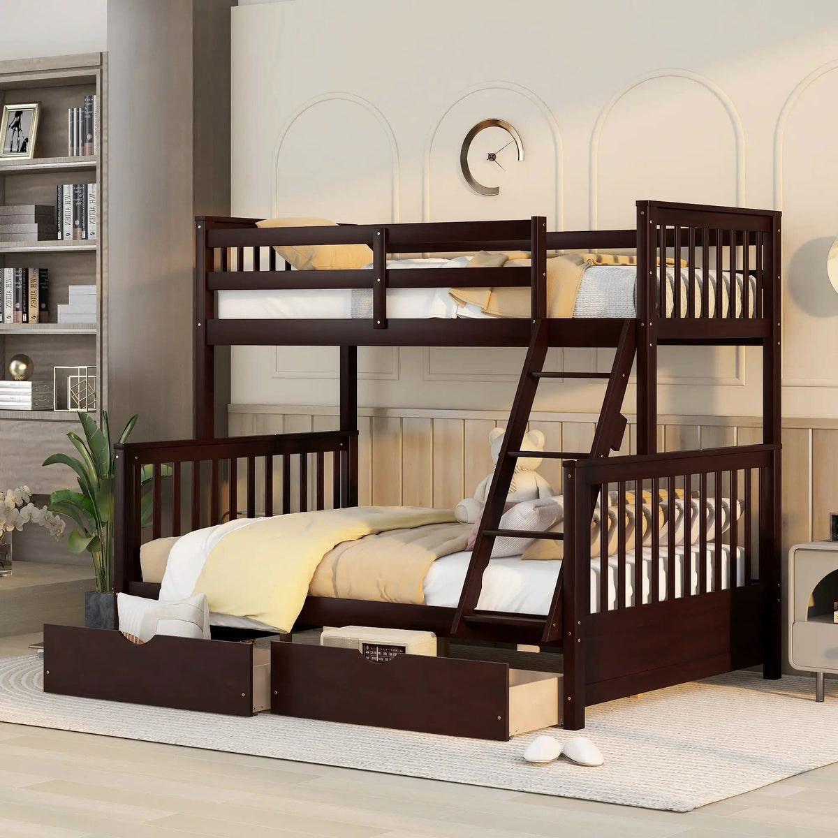 Bunk Bed With Ladders | 2 Storage Drawers | Space-Saving Design | Sleepover Ready