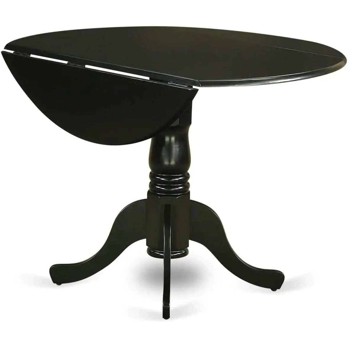 Black Round Dining Table Set 3 Piece Wood Dining Chairs from PriceLows™